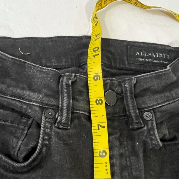 All Saints Black Heidi Crop Flare Raw Hem Jean - Picture 9 of 11